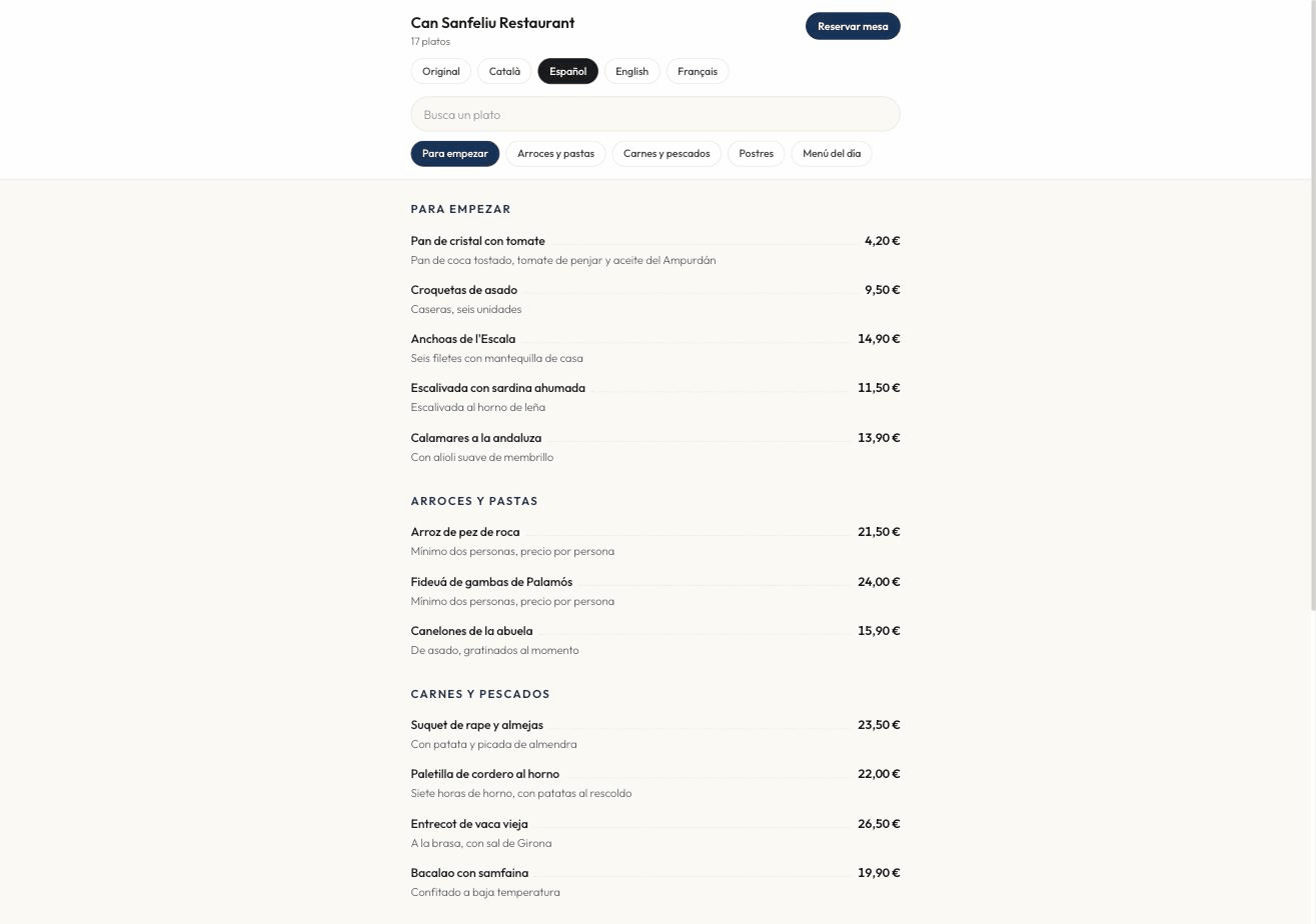 The public menu