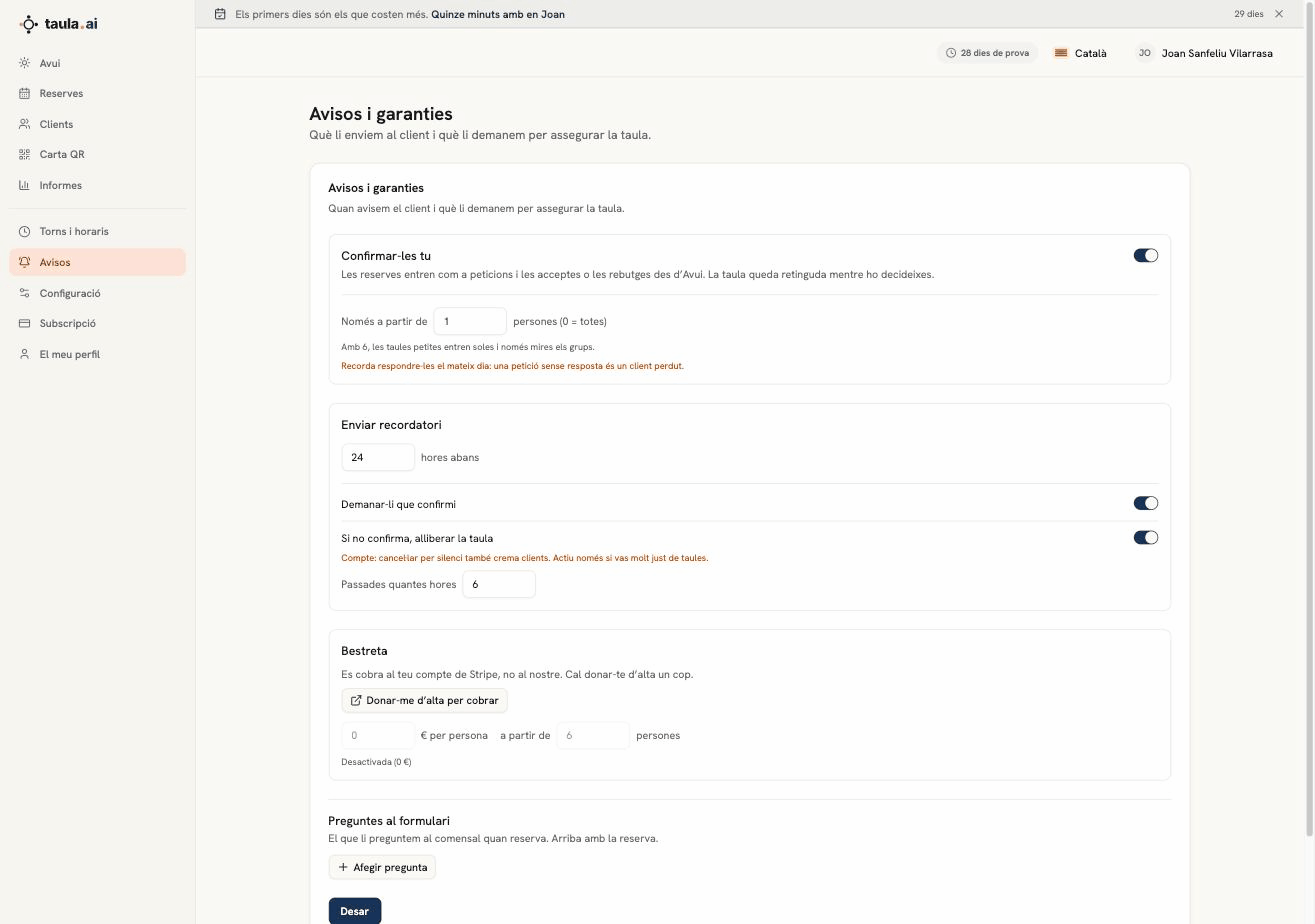 Avisos y garantías